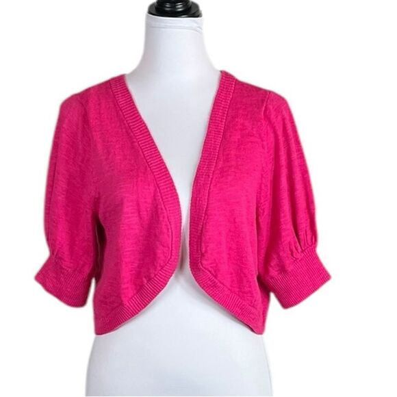 Lane Bryant Open Front Short Sleeve Hot Pink Cardigan, Size 14/16, NWT - Picture 7 of 8